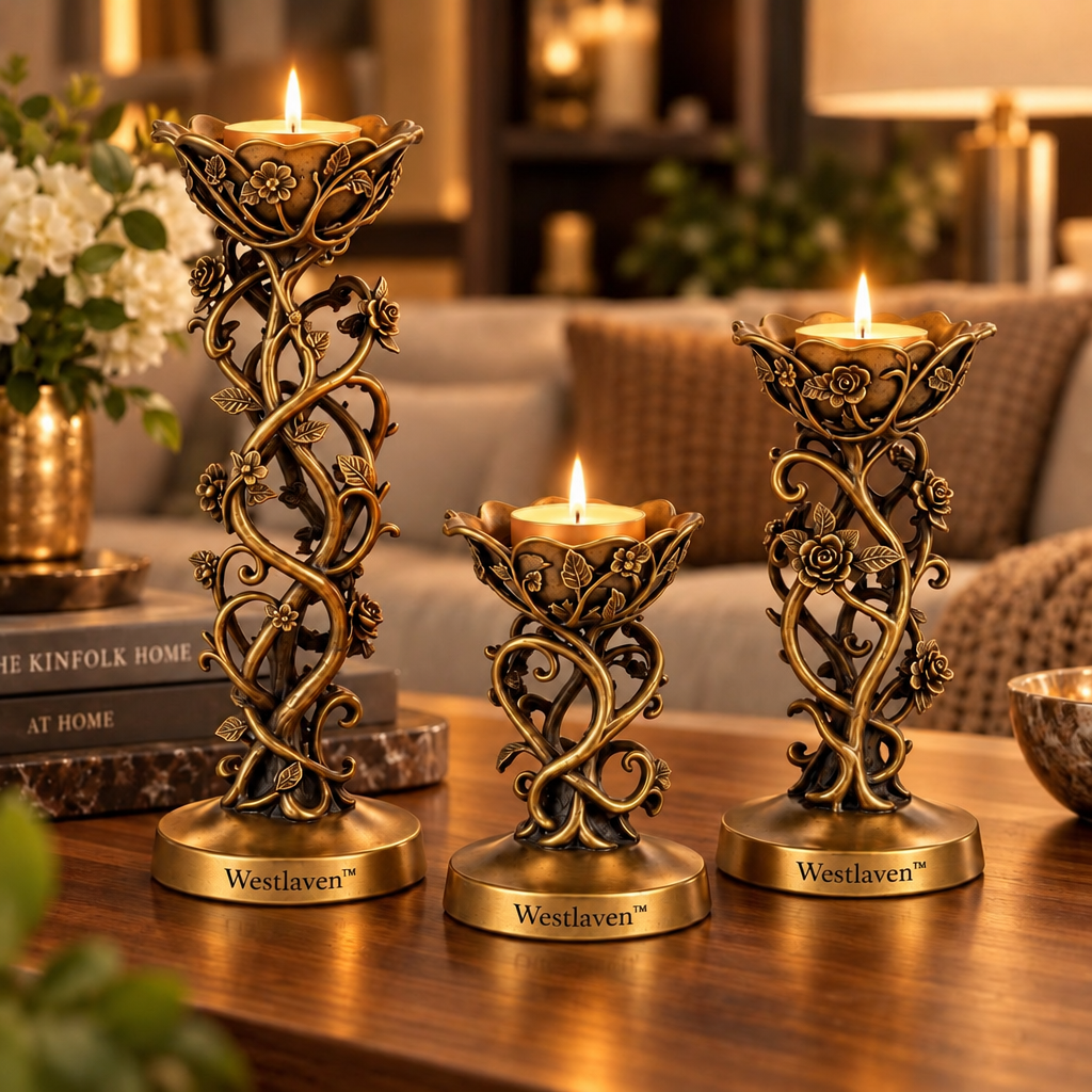 Westlaven™ Antique Floral Candle Holder Set brand hero image