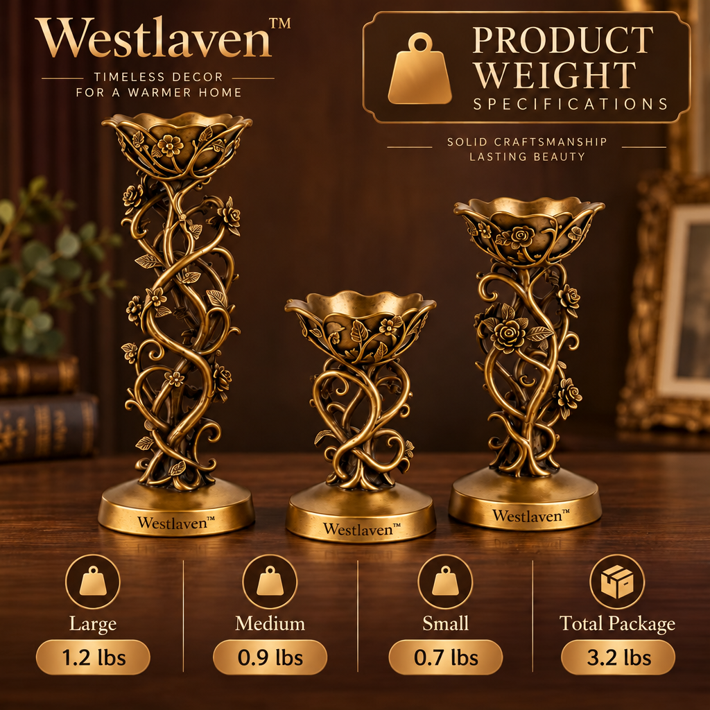 Westlaven™ Antique Floral Candle Holder Set product weight