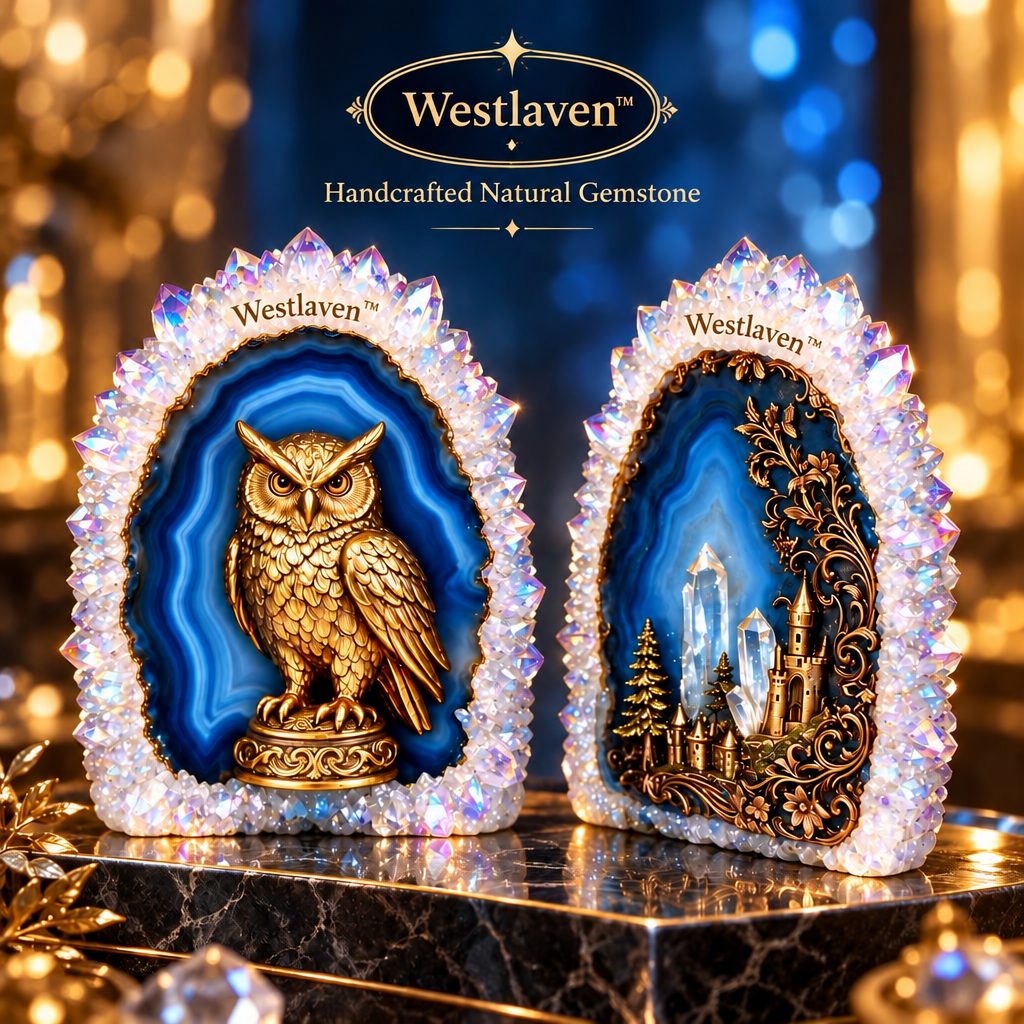 Westlaven™ Blue Agate Owl Ornament brand hero image