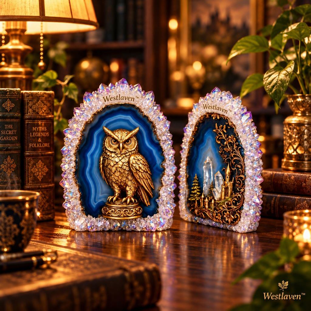 Westlaven™ Blue Agate Owl Ornament lifestyle image