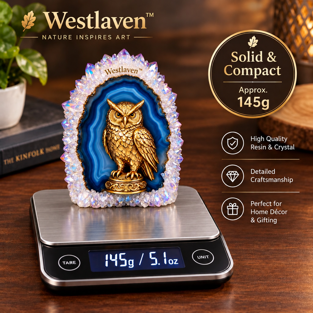 Westlaven™ Blue Agate Owl Ornament product weight