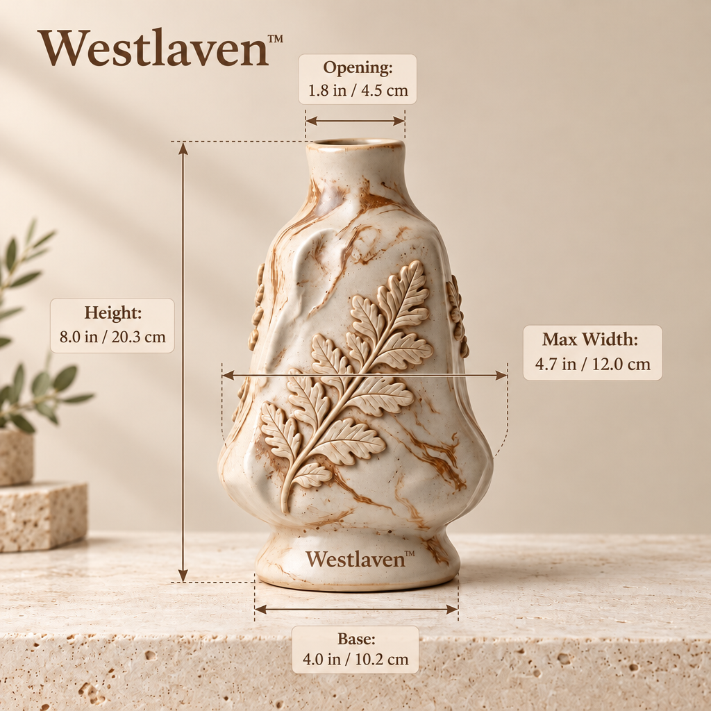 Westlaven™ Botanical Relief Vase product dimensions
