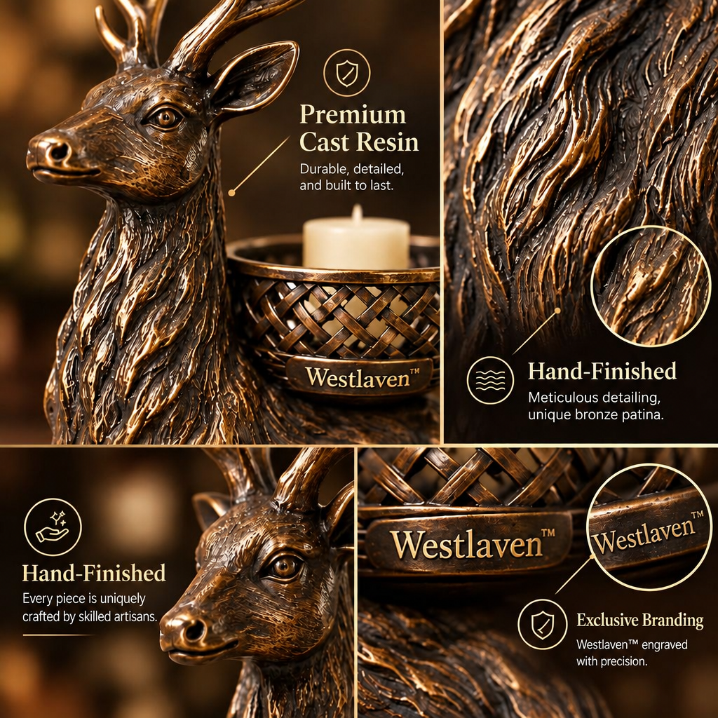 Westlaven™ Deer Candle Holder materials and structure