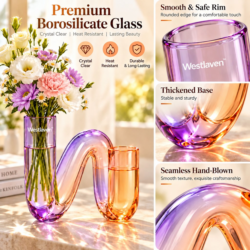 Westlaven™ Gradient Glass Vase materials and structure