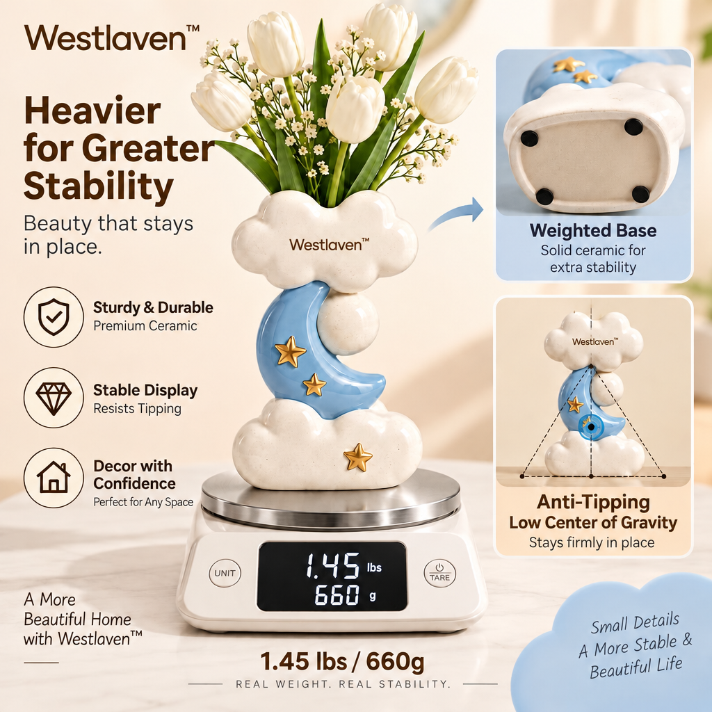 Westlaven™ Moon & Star Vase product weight