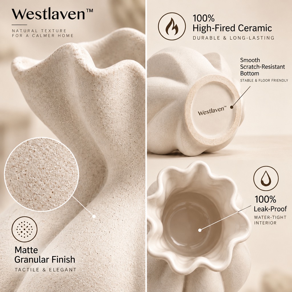Westlaven™ Sculptural Loop Vase materials and structure