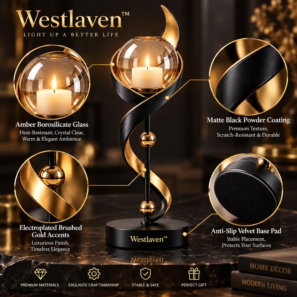 Westlaven™ Spiral Candle Holder Set of 3 materials and structure