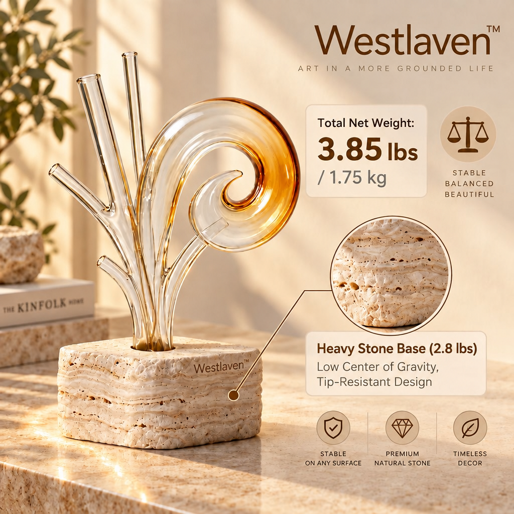 Westlaven™ Travertine Glass Vase product weight